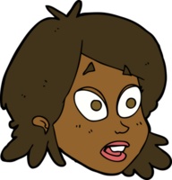 cartoon female face with surprised expression png