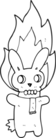 noir et blanc dessin animé flamboyant crâne lapin png