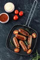 Grilled Mini Sausages with Rosemary and Tomato photo