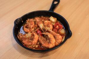 Stir Fry Shrimp in Red Spicy Sauce photo