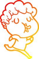 warm gradient line drawing cartoon man singing png