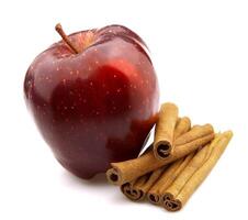 Red apple with cinnamon photo