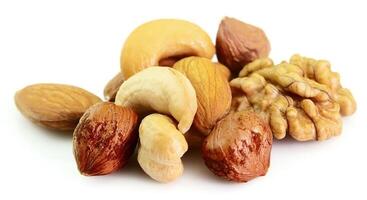 Nuts on white backgrounds photo