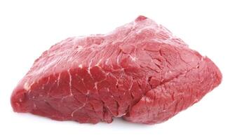 Crude meat on white backgrounds photo