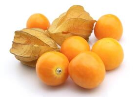 Physalis closeup on white backgrounds photo