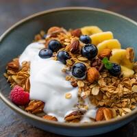 AI generated Granola with yogurt photo