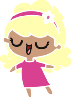 mano dibujado dibujos animados de linda kawaii niña png