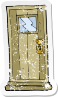 retro distressed sticker of a cartoon door png