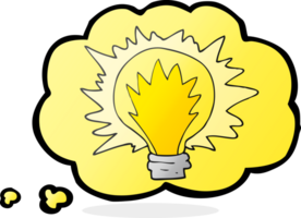 thought bubble cartoon light bulb png