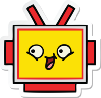 sticker van een schattig cartoon robothoofd png