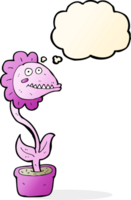 cartoon monster plant with thought bubble png