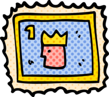 cartoon doodle stamp with royal face png