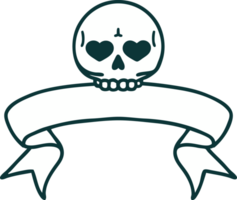 tatuaje con estandarte de una calavera png