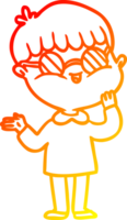 warm gradient line drawing cartoon boy wearing spectacles png