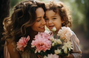 AI generated Mother and Daughter Enjoying a Peaceful Moment photo