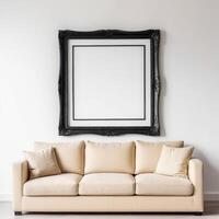 AI generated photo of a modern living room with wall frame