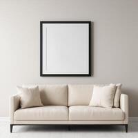 AI generated photo of a modern living room with wall frame