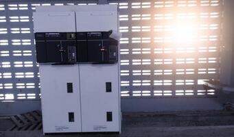 The Cubicle panel on the distribution substation room for control power plant. photo