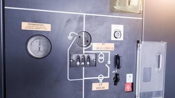 The Cubicle panel on the distribution substation room for control power plant. photo