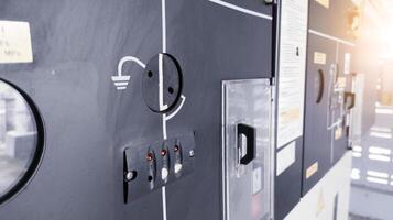 The Cubicle panel on the distribution substation room for control power plant. photo