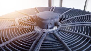 Industrial HVAC air conditioning vent, Instalation of hvac system. Ventilation fan background. photo
