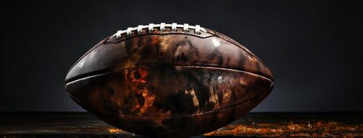 AI generated a beautiful american football with a dark background photo