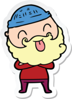 sticker of a man with beard sticking out tongue png