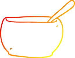 warm gradient line drawing cartoon soup bowl png