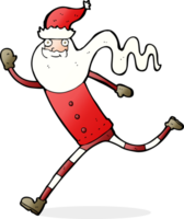 cartoon running santa png