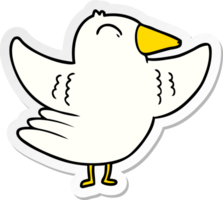 distressed sticker of a Cartoon Bird png