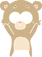 worried bear flat color style cartoon png