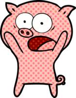 cartone animato maiale urlando png