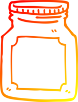 caloroso gradiente linha desenhando do uma desenho animado armazenamento jarra png