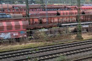 large railroad freight station in germany photo