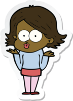 sticker of a cartoon girl pouting png