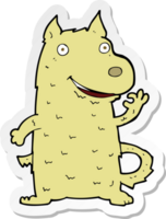 sticker of a cartoon happy dog png