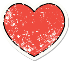 distressed sticker tattoo in traditional style of a heart png