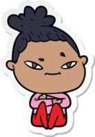 sticker of a cartoon woman png