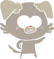 nervous dog flat color style cartoon png