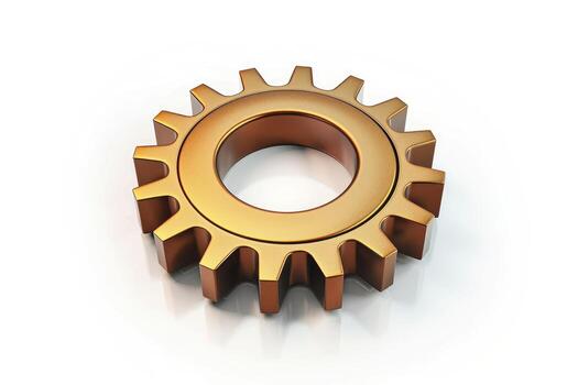 AI generated Single cog on white background photo