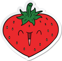 adesivo di una fragola cartone animato felice png