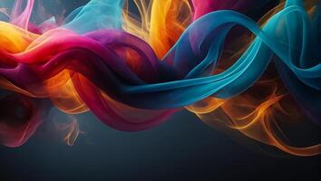 AI generated Abstract colorful smoke on black background photo