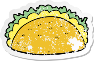 nödställda klistermärke av en tecknad taco png