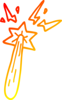 warm gradient line drawing of a cartoon magic wand png