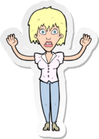 sticker of a cartoon woman stressing out png