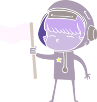 astronauta curioso de dibujos animados de estilo de color plano png