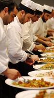 AI generated Chefs preparing a feast during Ramadan festivities photo