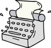 hand drawn cartoon doodle of old school typewriter png