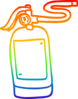 rainbow gradient line drawing of a cartoon fire extinguisher png