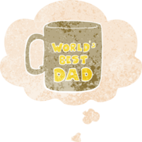 Welten Beste Papa Becher mit habe gedacht Blase im Grunge betrübt retro texturiert Stil png